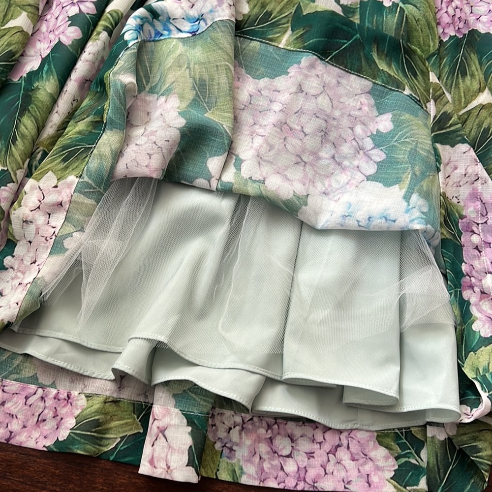 Floral Green Sleeveless Dress - Picture 6 of 7